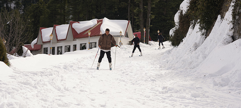 skiing at adventure resort